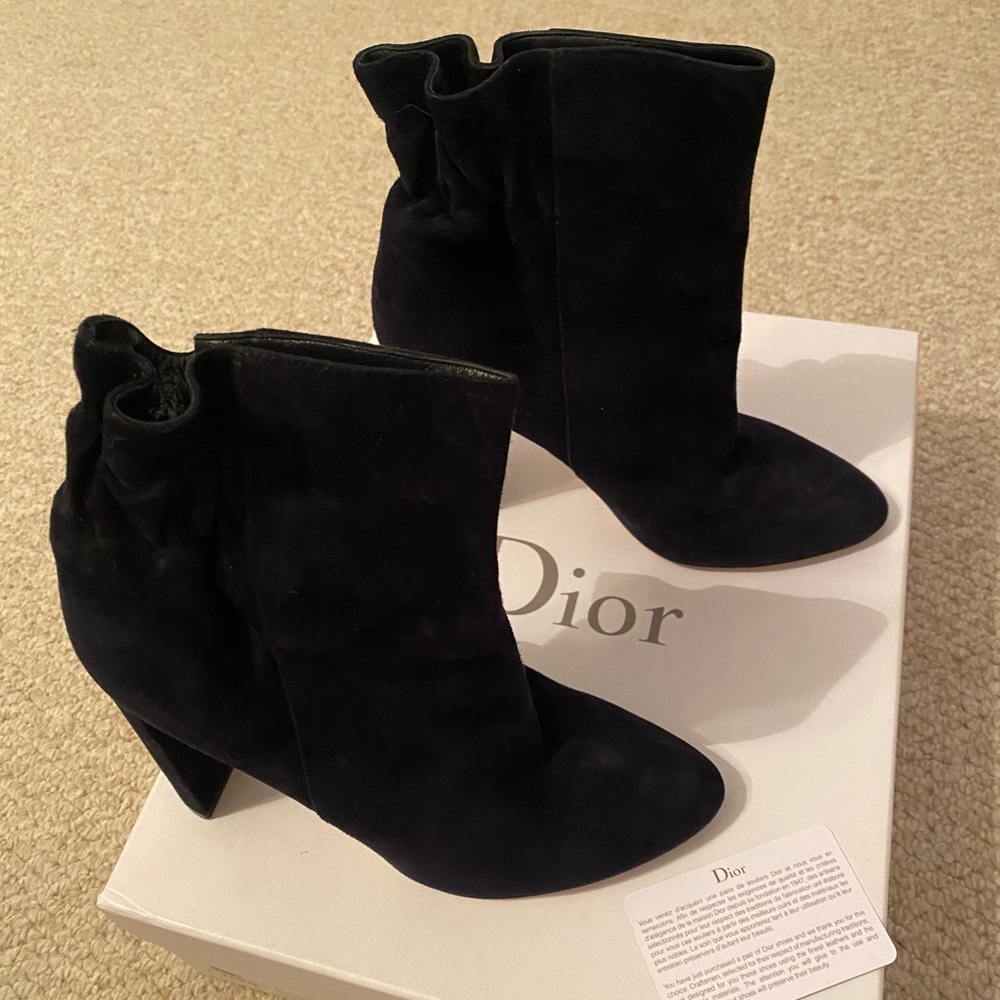 Dior Pleats Low Boots Marine